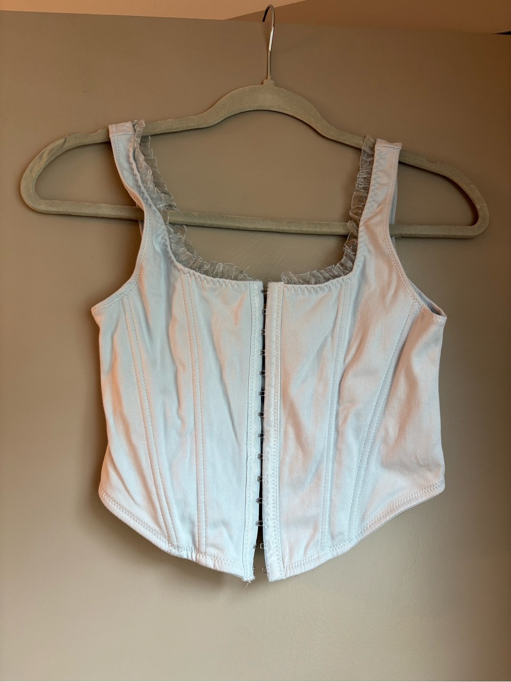 Altar’d State Pale Blue Lace-Trim Corset Top Size Small